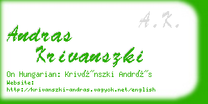 andras krivanszki business card